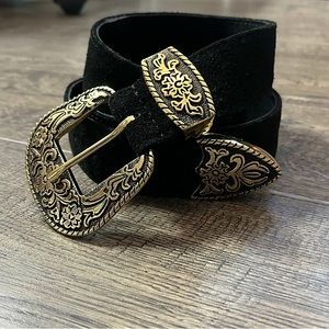 Free People Black Western Belt